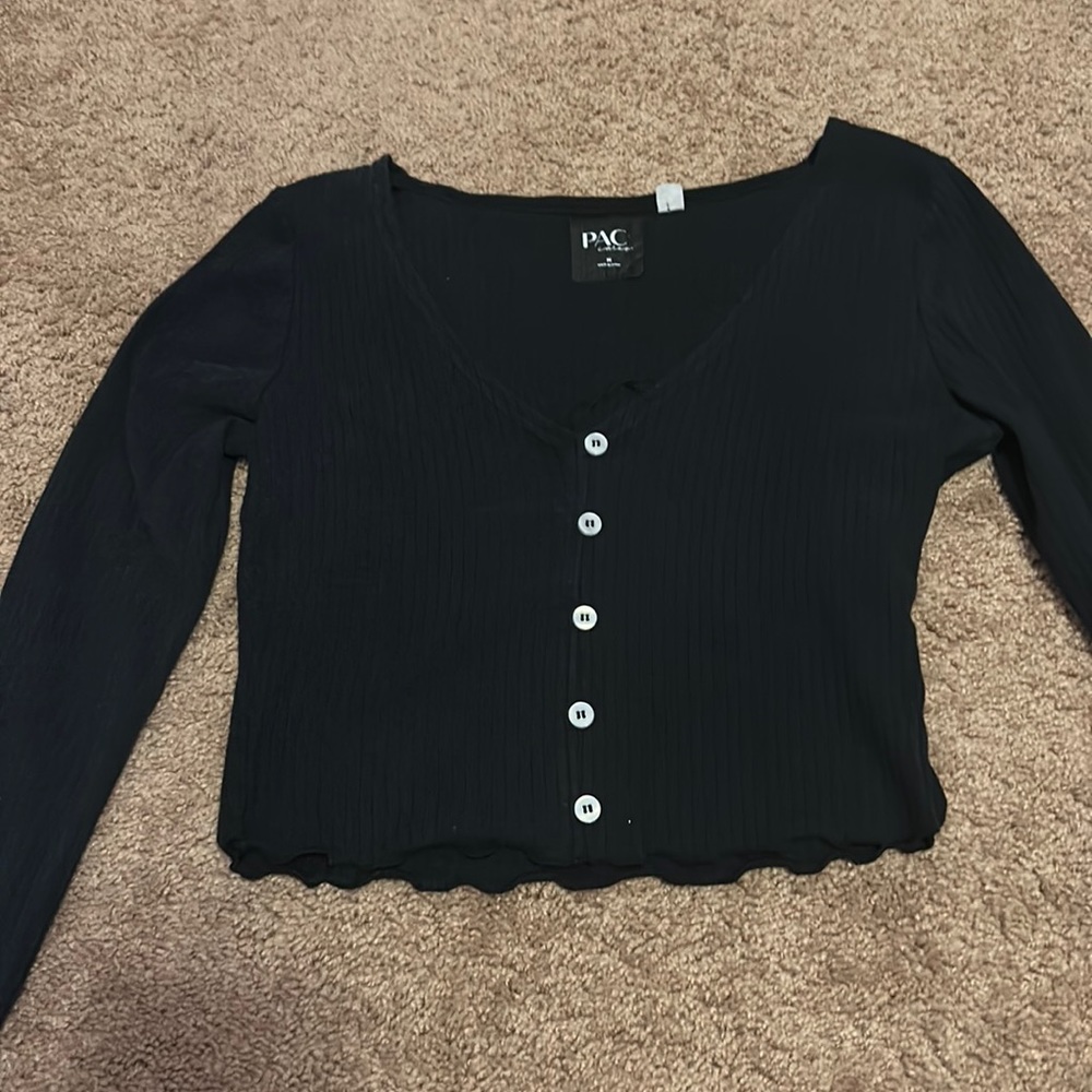 pacsun, long sleeve black top